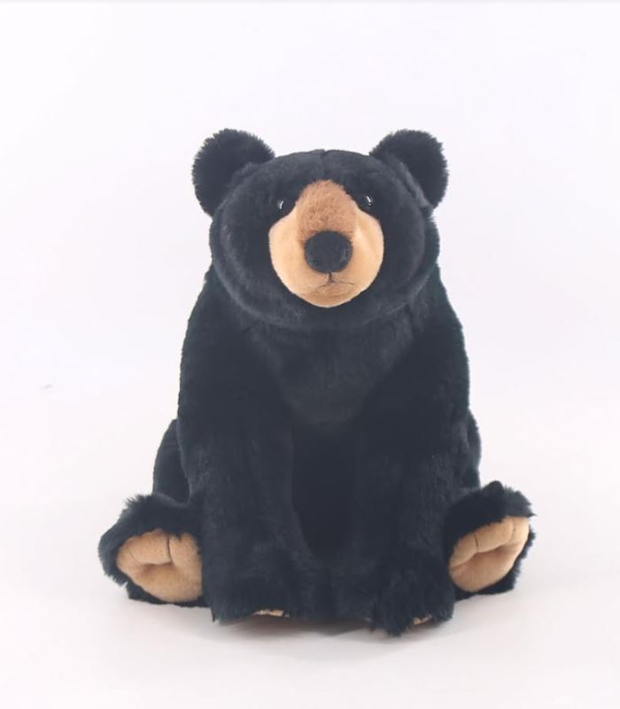 VANCOUVER PLUSH 20 CM HAIRY BLACK GRIZZLY BEAR | A&D Fiesta