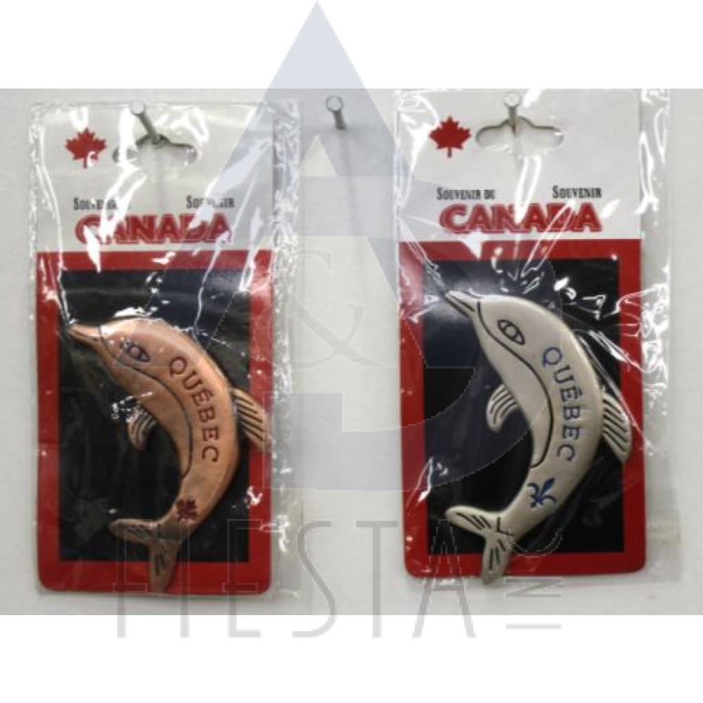 QUEBEC METAL DOLPHIN PIN ON CARD ASSORTED