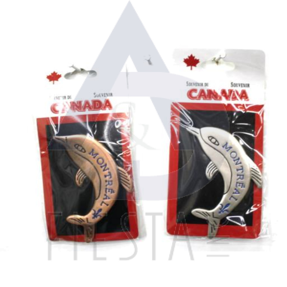 MONTREAL METAL DOLPHIN PIN ON CARD ASSORTED