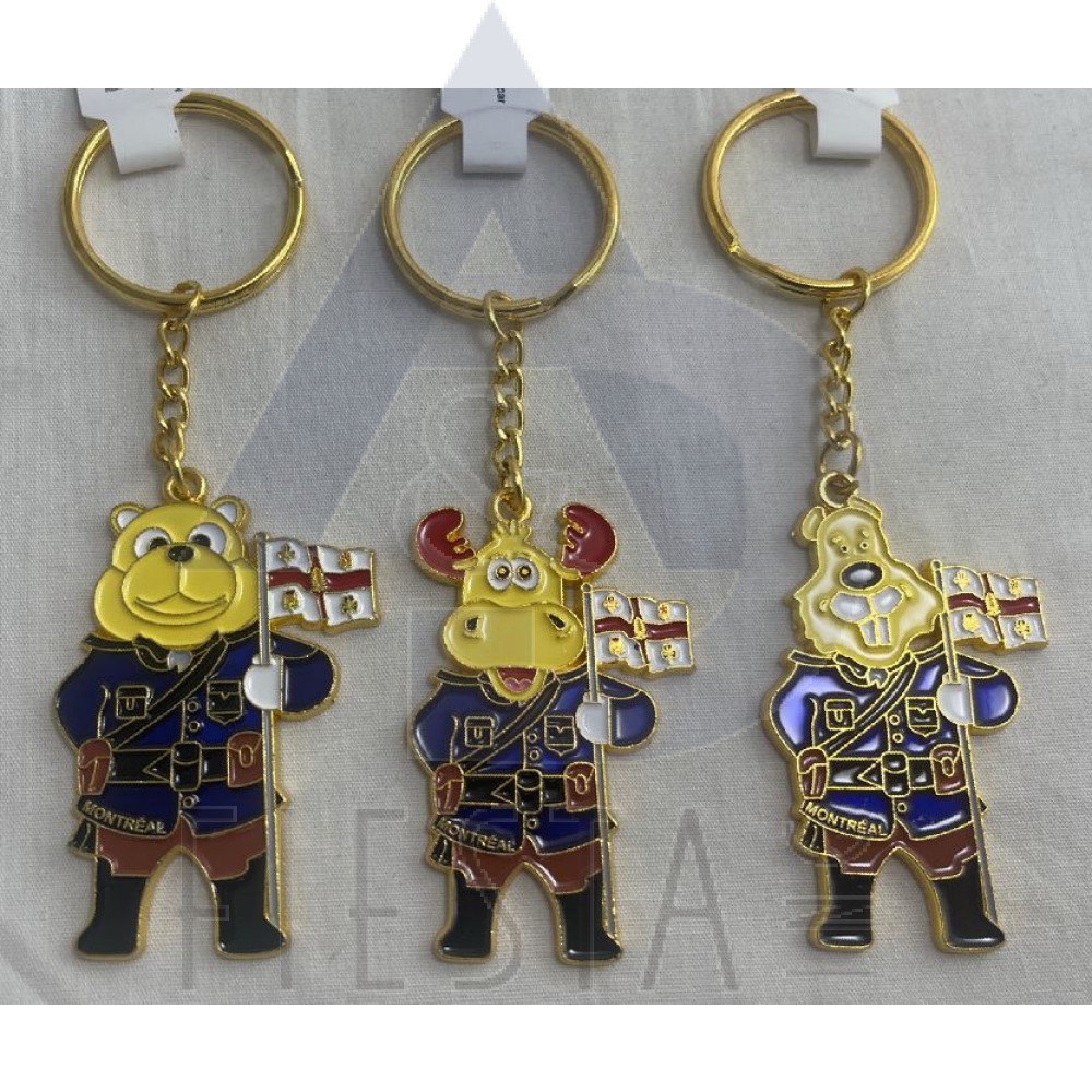 MONTREAL RCMP MOOSE/BEAR/BEAVER ASSORTED KEY CHAIN