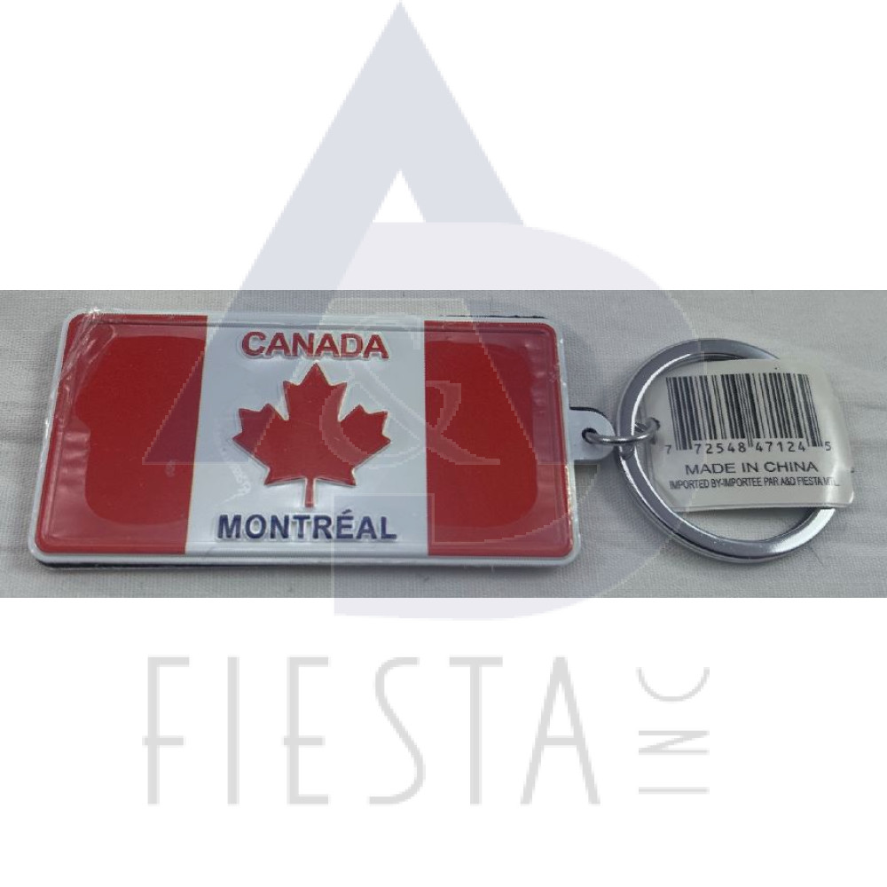 MONTREAL FLAG/QUEBEC FLAG 2 SIDED KEY CHAIN