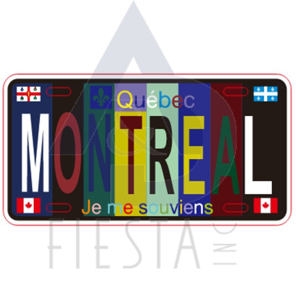 MONTREAL LARGE SIZE LICENSE PLATE "MONTREAL" MULTI DARK COLOR 30X15 CM