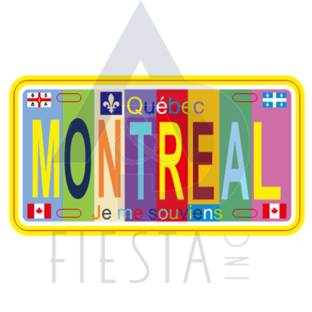 MONTREAL LARGE SIZE LICENSE PLATE "MONTREAL" MULTI LIGHT COLOR 30X15 CM