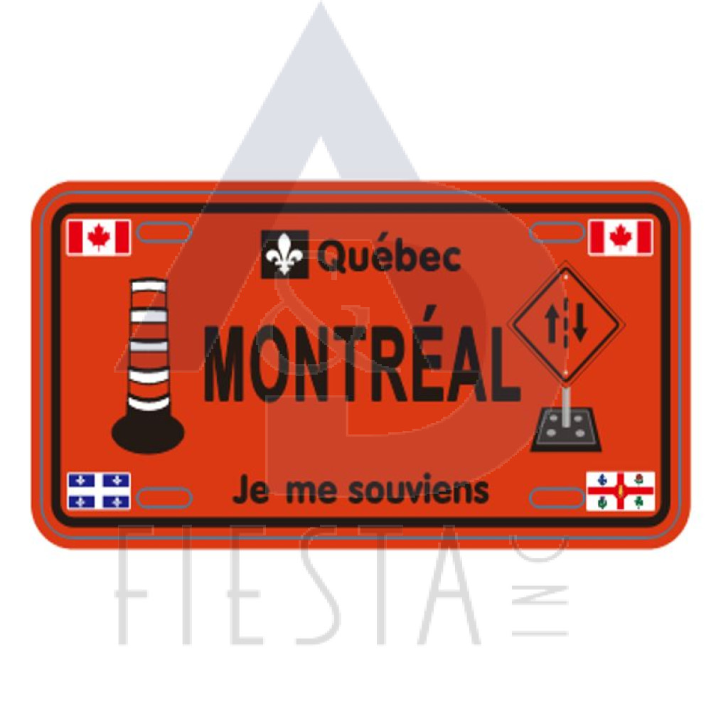 MONTREAL LARGE SIZE CONSTRUCTION LICENSE PLATE "ARROW'S" 30X15 CM