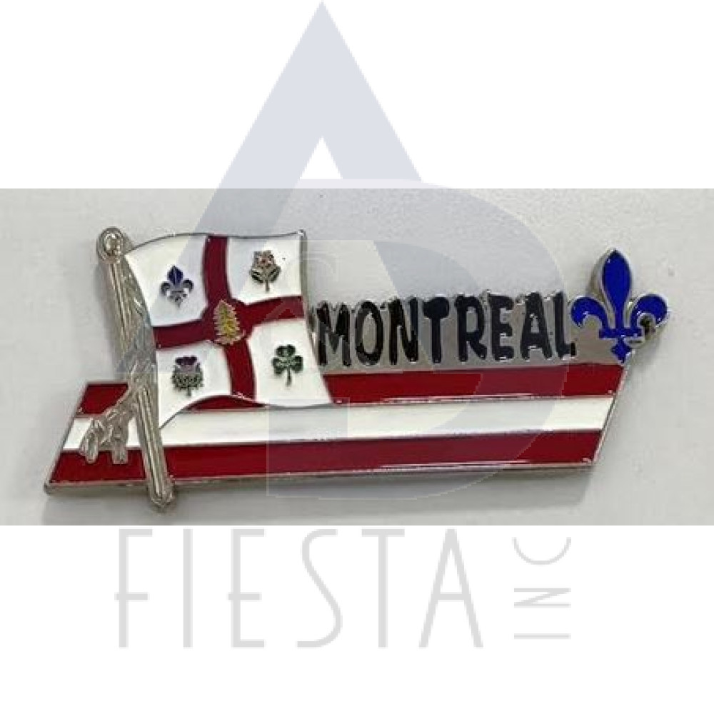 MONTREAL METAL FLAG WITH SCRIPT UNDERLINE MAGNET