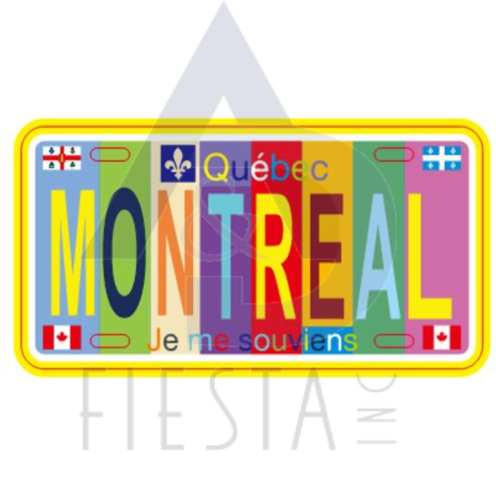 MONTREAL METAL LICENSE PLATE "MONTREAL" MULTI LIGHT COLOR 10X5 CM MAGNET