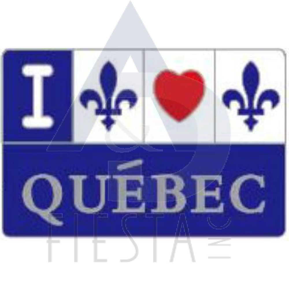 QUEBEC METAL RECTANGLE "I LOVE QUEBEC" WITH FLEUR DE LYS MAGNET