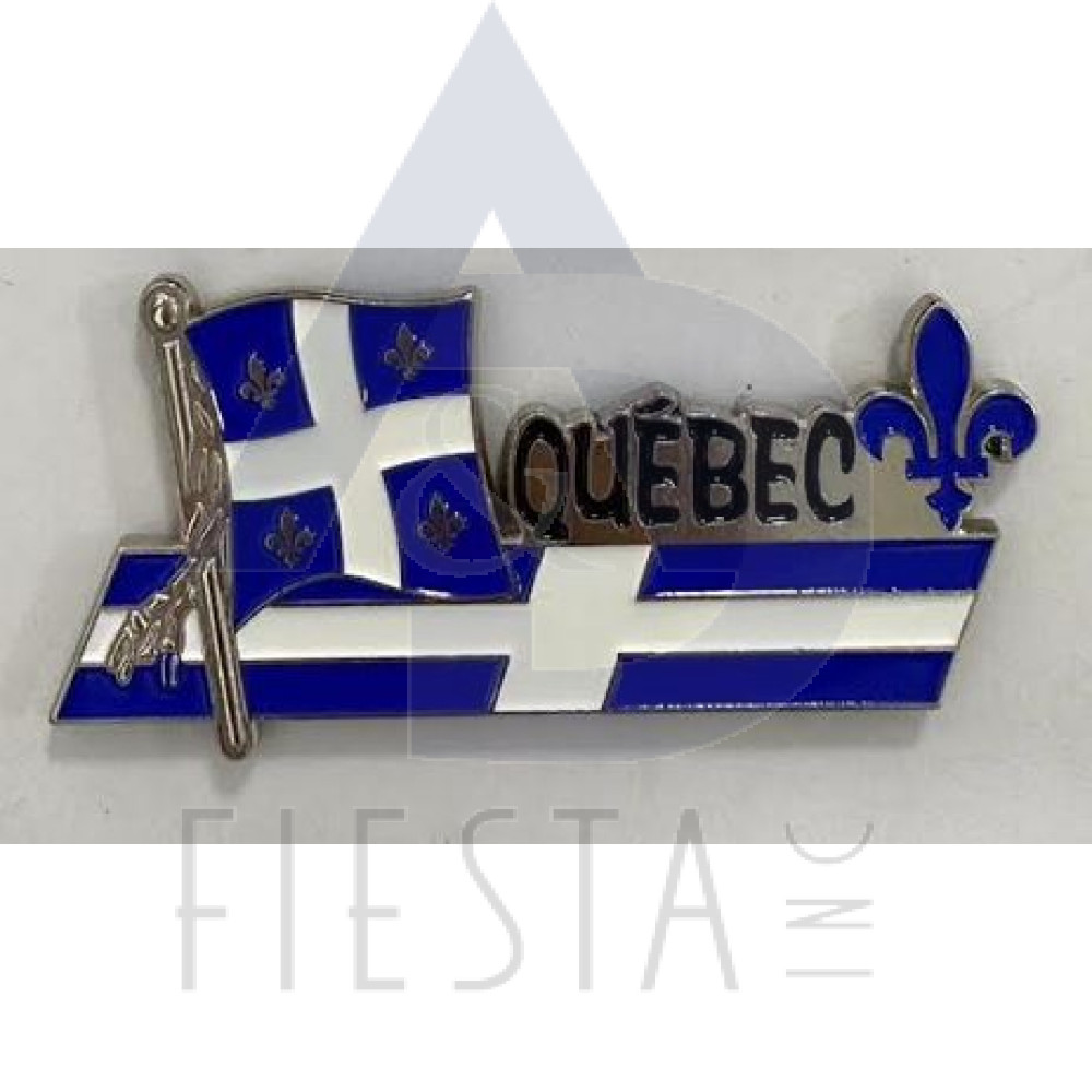 QUEBEC METAL FLAG WITH SCRIPT UNDERLINE MAGNET