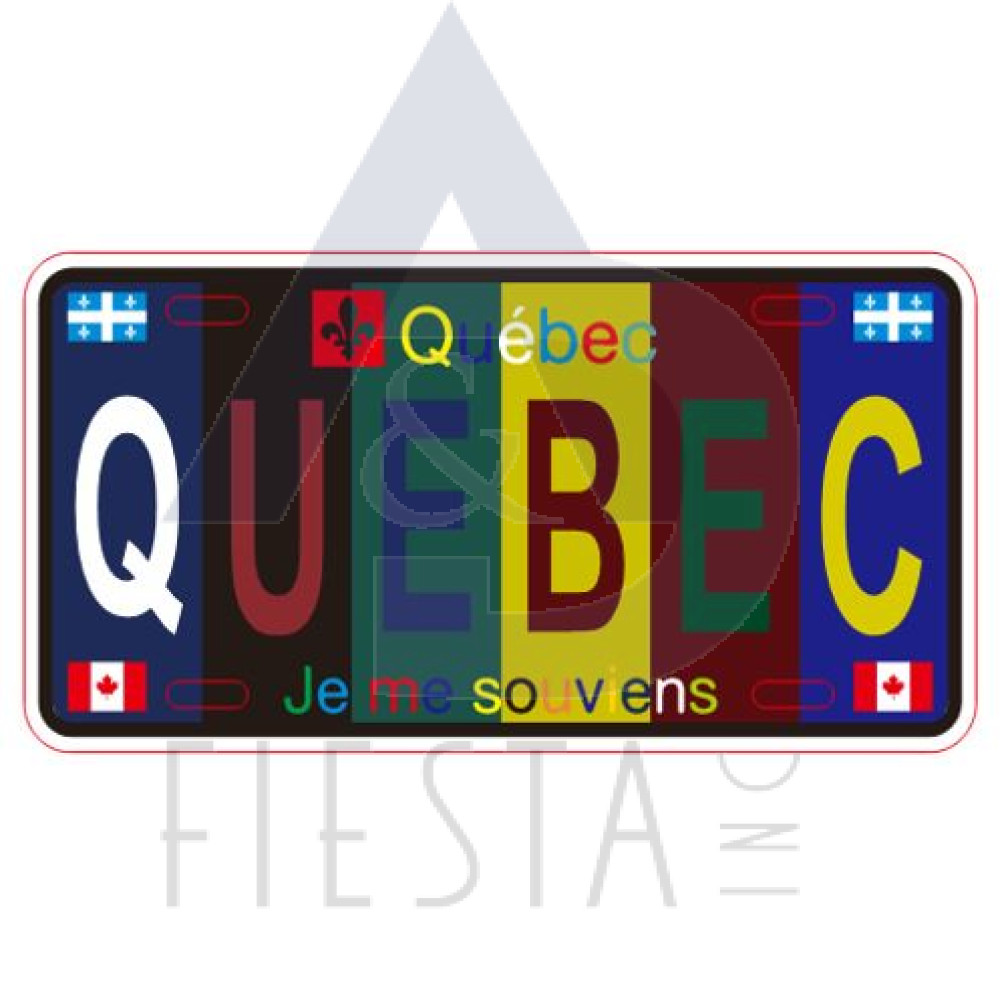 QUEBEC METAL LICENSE PLATE "QUEBEC" MULTI DARK COLOR 10X5 CM MAGNET