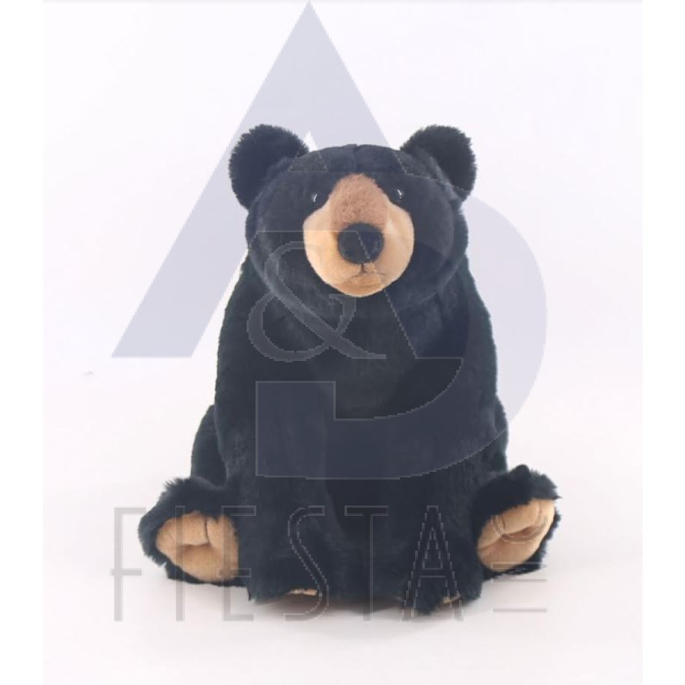 QUEBEC PLUSH 20 CM HAIRY BLACK GRIZZLY BEAR