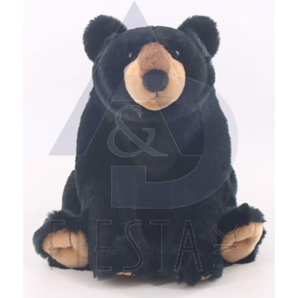 QUEBEC PLUSH 28 CM HAIRY BLACK GRIZZLY BEAR