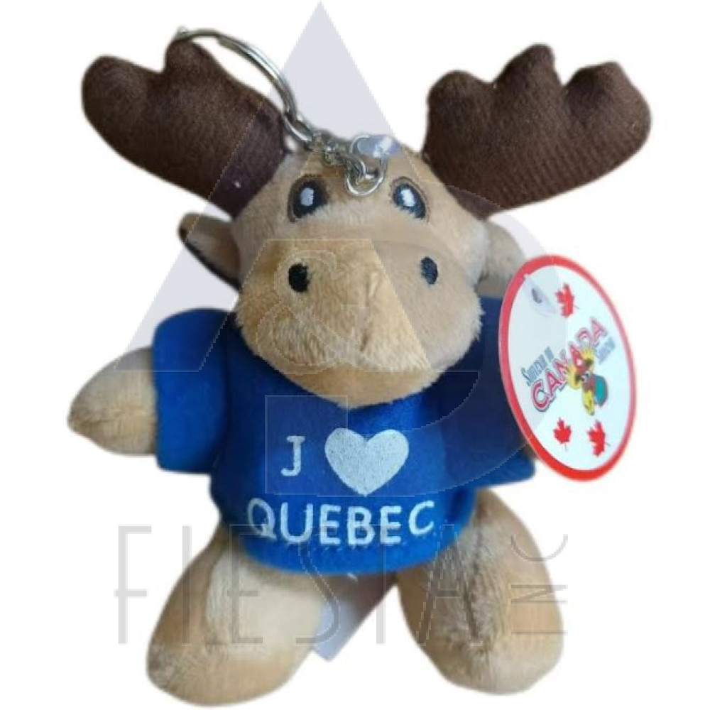QUEBEC PLUSH 4" MOOSE WITH T-SHIRT "J' ❤ QUEBEC" KEY CHAIN AND CLIMBER