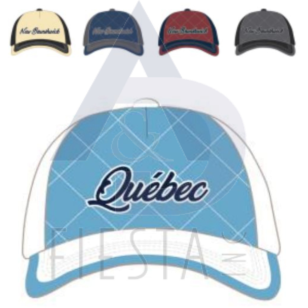 QUEBEC CAP 2 TONED 3D SCRIPTED CHECHERBOARD OUTLINE, "QUEBEC" ON CLOSURE, DARK ASSORTED COLORS