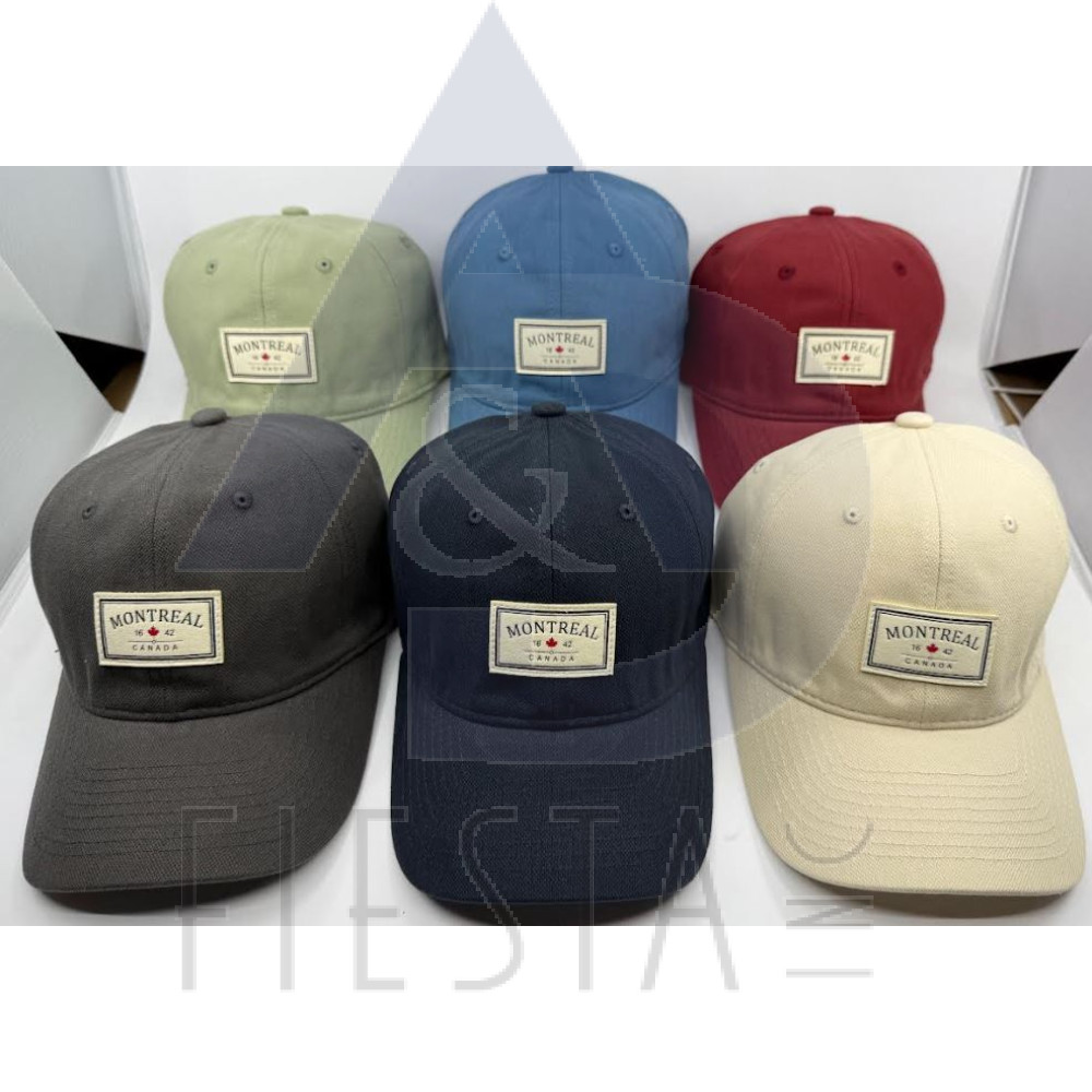 MONTREAL CAP WITH RECTANGLE PATCH "MONTREAL/16 MAPLE LEAF 42/CANADA" ASSORTED COLORS