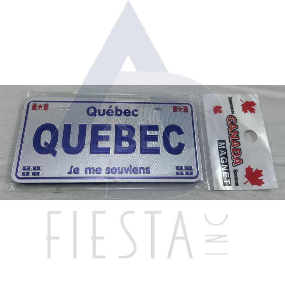QUEBEC FOIL LICENCE PLATE "QUEBEC" MAGNET 5X10 CM