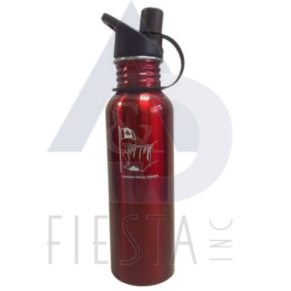 NIAGARA FALLS STAINLESS STEEL WATER BOTTLE WIDE MOUTH WITH SPOUT 18 OZ. RED