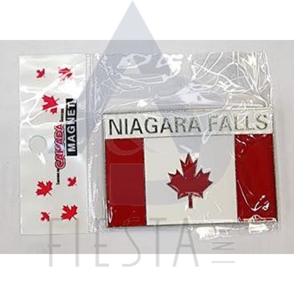 NIAGARA FALLS METAL RECTANGLE FLAG MAGNET