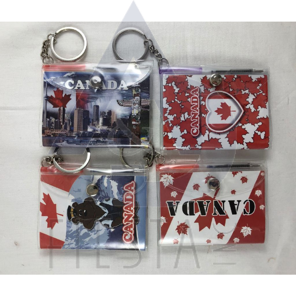 CANADA SMALL NOTE BOOK WITH PEN AND SNAP ASSORTED 