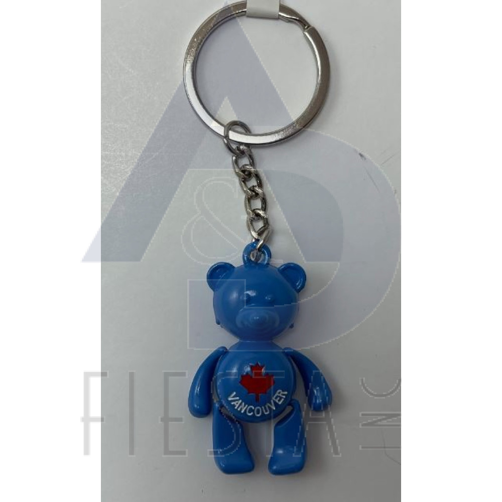 VANCOUVER LIGHT BLUE TEDDY BEAR WITH MOVEABLE ARMS & LEGS KEY CHAIN