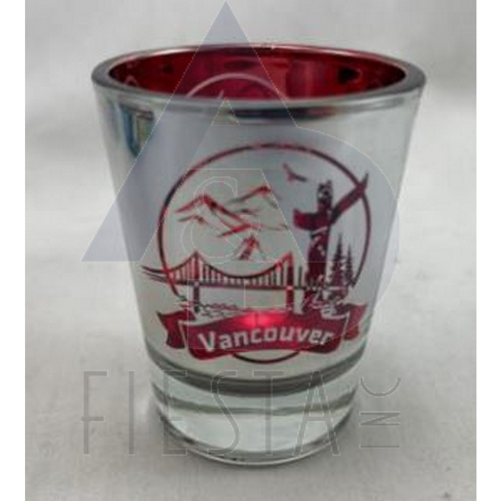 VANCOUVER PINK SHOT GLASS WITH LANDMARKS LOGO