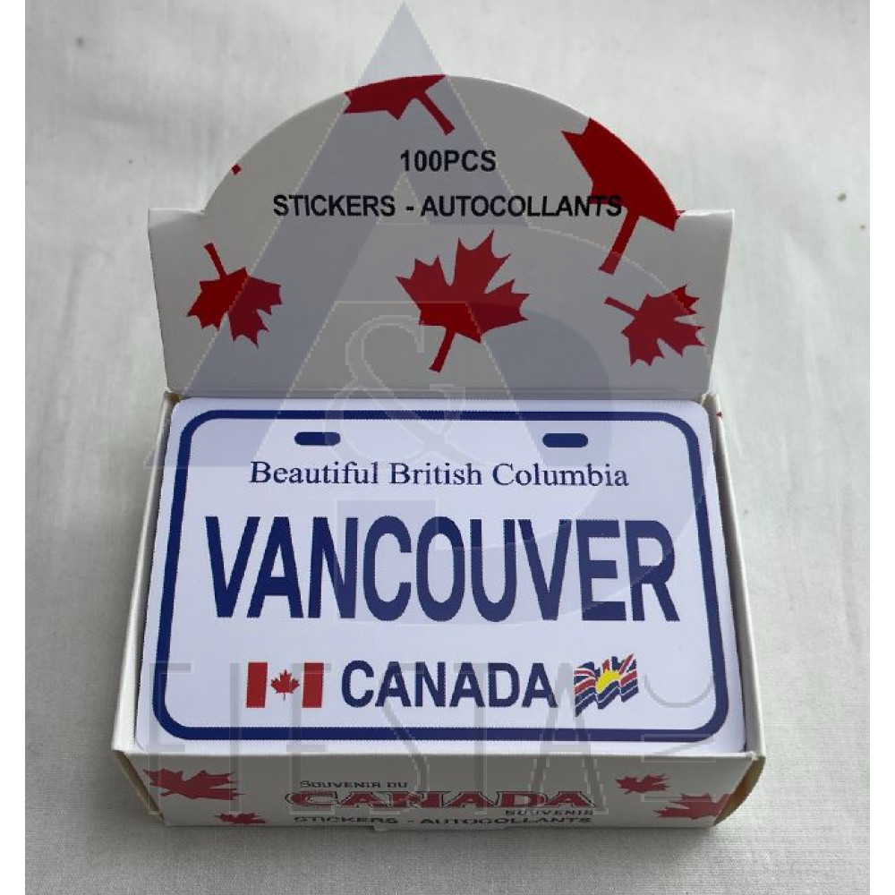 VANCOUVER LICENSE PLATES STICKER IN BOX