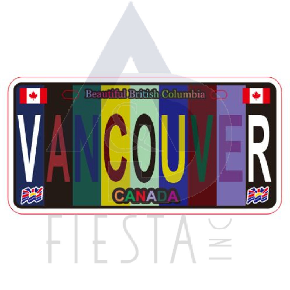 VANCOUVER METAL LICENSE PLATE "VANCOUVER" MULTI DARK COLOR 10X5 CM MAGNET
