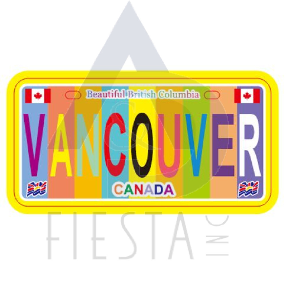VANCOUVER METAL LICENSE PLATE "VANCOUVER" MULTI LIGHT COLOR 10X5 CM MAGNET