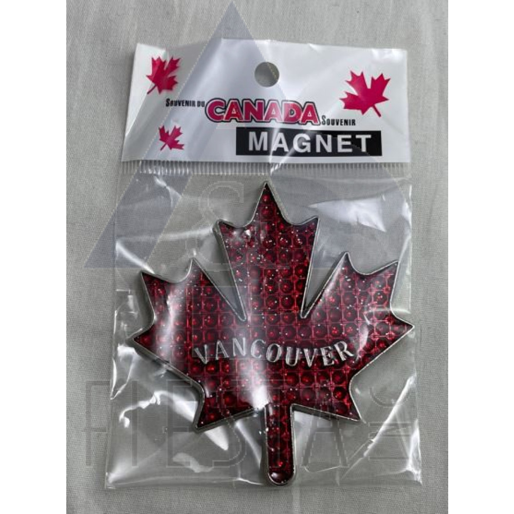 VANCOUVER METAL BIG RED MAPLE LEAF MAGNET