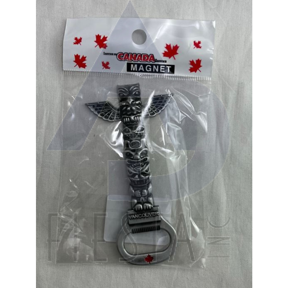 VANCOUVER METAL TOTEM POLE BOTTLE OPENER MAGNET