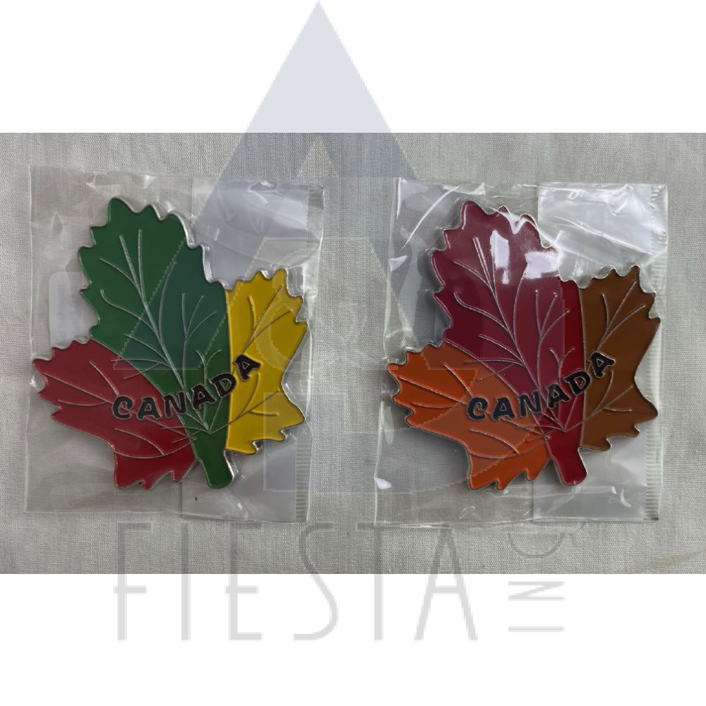 VANCOUVER METAL BIG 3 COLOR MAPLE LEAF WITH LETTERING, ASSORTED MAGNET