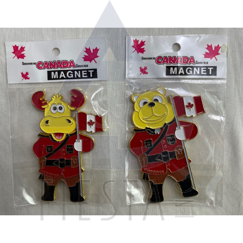 VANCOUVER METAL RCMP MOOSE/BEAR/BEAVER ASSORTED MAGNET 
