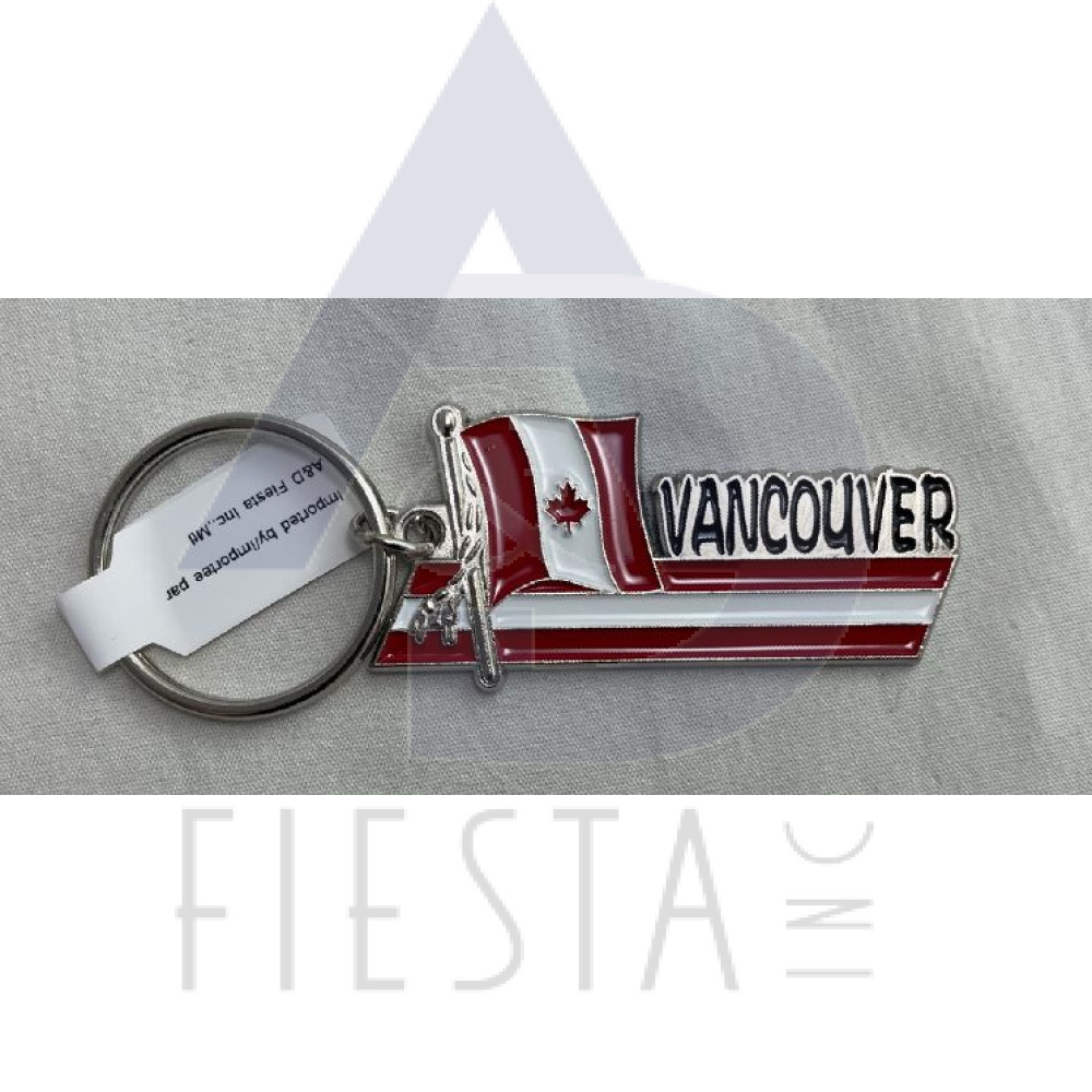 VANCOUVER METAL FLAG WITH SCRIPT UNDERLINE KEY CHAIN 