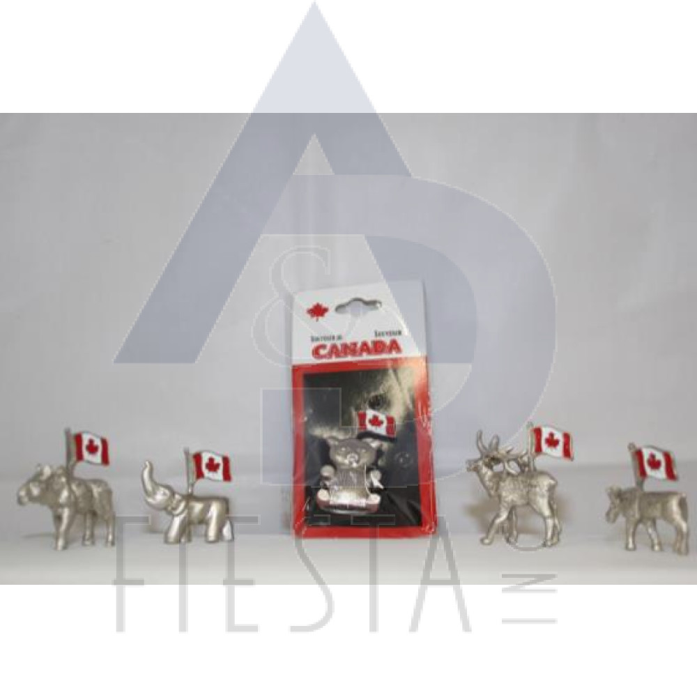 CANADA ANIMAL PAPER WEIGHT WITH FLAG ASSORTED