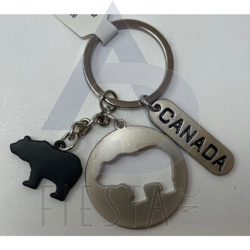 CANADA ROUND CUT-IN BEAR WITH HANGING FITED BEAR KEY CHAIN 