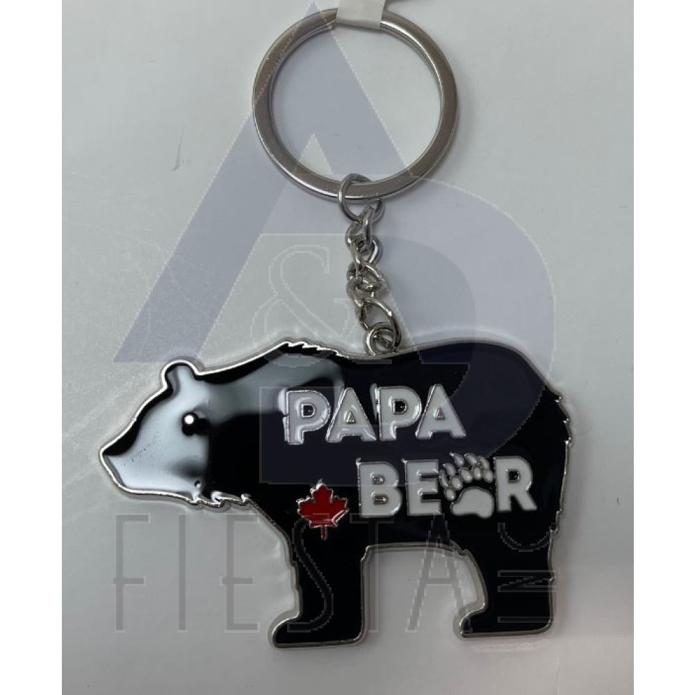 CANADA BLACK "PAPA BEAR'' WITH MAPLE LEAFS KEY CHAIN