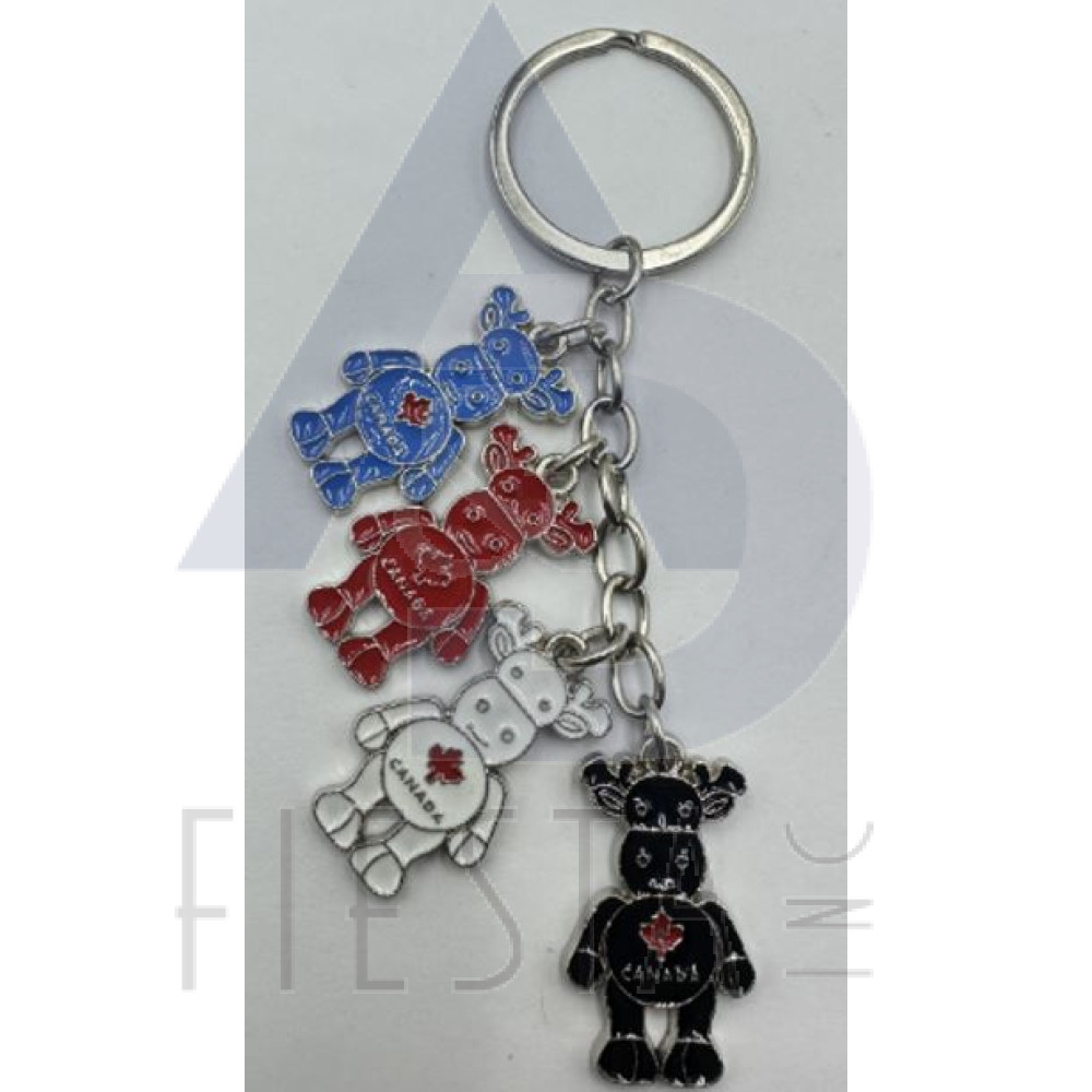 CANADA FUNNY MOOSE CHARMS ASSORTED COLORS KEY CHAIN 