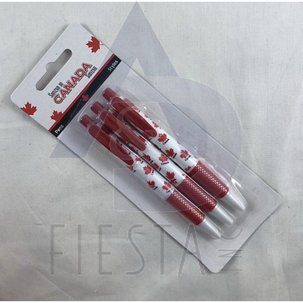 CANADA PEN WITH RUBBER GRIP WITH SMALL MAPLE LEAFS 2 PACK