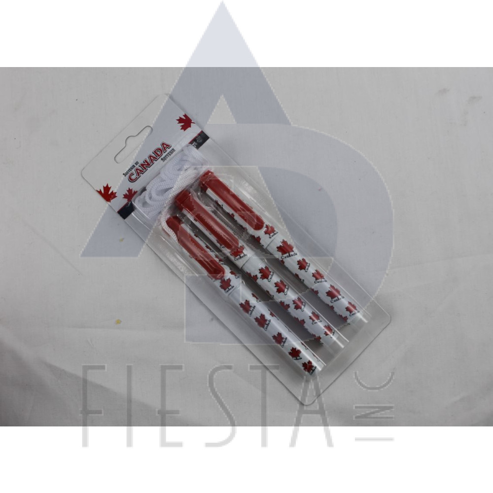 CANADA PEN WITH CORD WITH SMALL MAPLE LEAFS 2 PACK