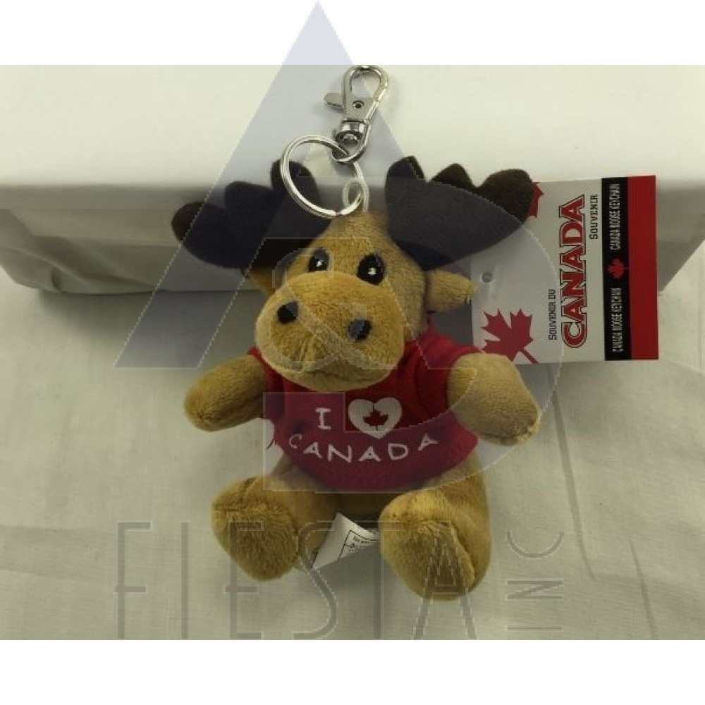 VANCOUVER PLUSH 4" MOOSE WITH T-SHIRT "I ❤ VANCOUVER" KEY CHAIN AND CLIMBER