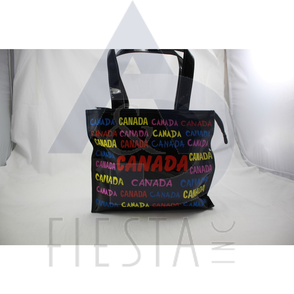 CANADA MEDIUM PVC TOTE BAG WITH COLORFULL WORDING 