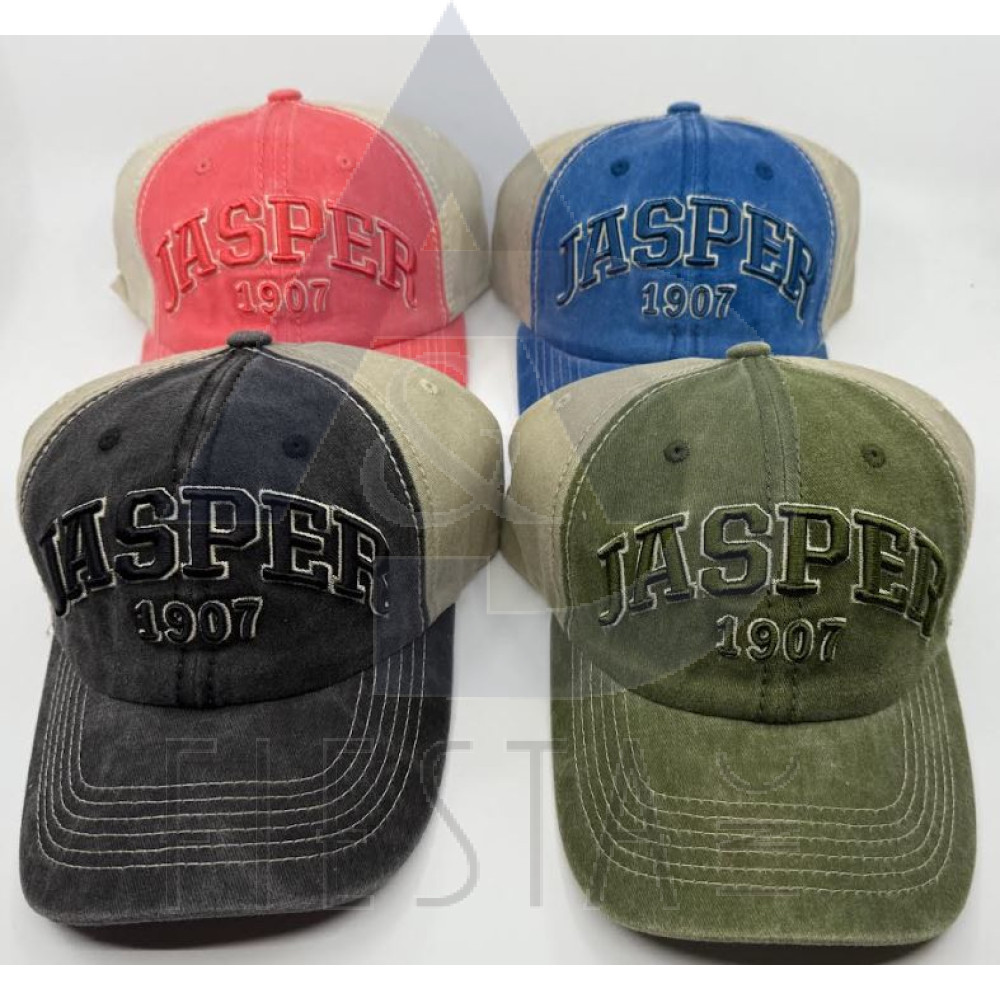 JASPER CAP 3D  "JASPER 1907 AND "CANADA" IN BACK ASSORTED COLORS
