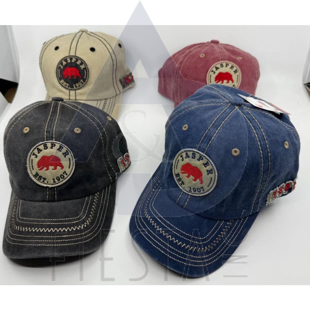 JASPER CAP WITH ROUND PATCH WITH BEAR/EST. 1907, SIDE PATCH JASPER/1907 ASSORTED COLORS