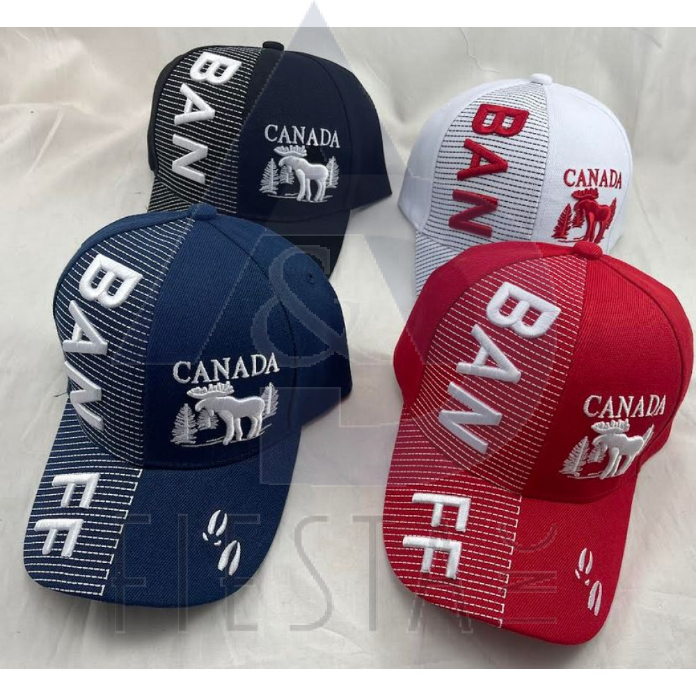 BANFF CAP WITH 3D “BAN” ON CAP "FF" ON VISER WITH MOOSE IN FORECT ASSORTED COLORS