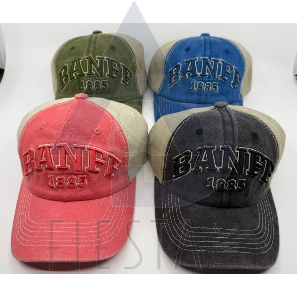 BANFF CAP 3D WITH "BANFF 1885 AND "CANADA" IN BACK ASSORTED COLORS