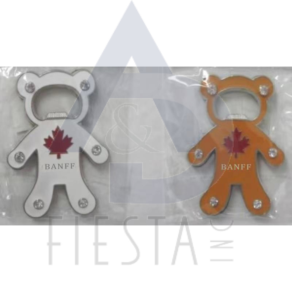 BANFF BEAR BOTTLE OPENER ASSORTED COLORS MAGNET
