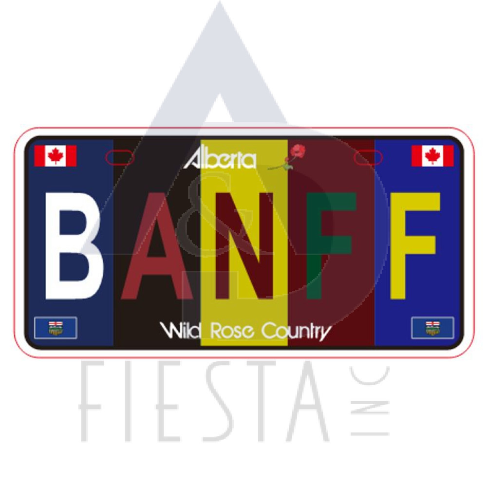 BANFF METAL LICENSE PLATE "BANFF" MULTI DARK COLOR 10X5 CM MAGNET