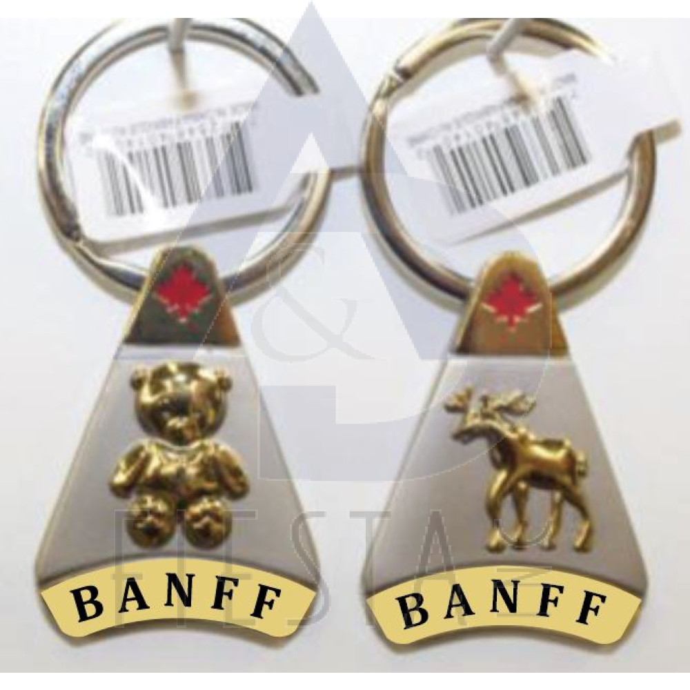 BANFF 2 TONED MOOSE & BEAR ASST KEY CHAIN 