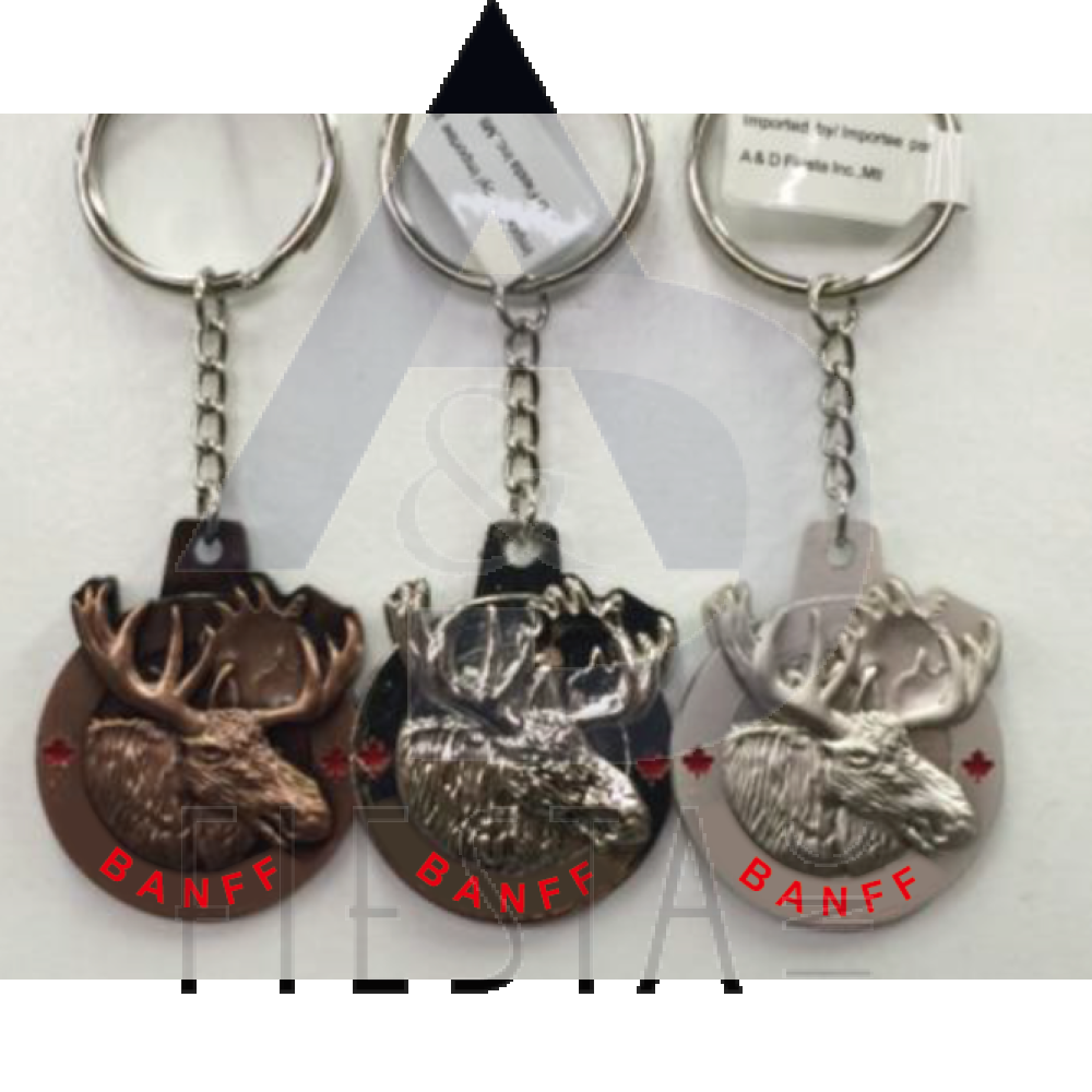 BANFF 3D MOOSE 3 ASST COLORS KEY CHAIN