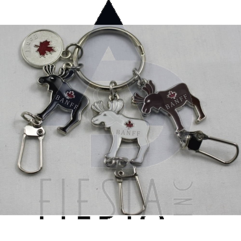 BANFF MOOSE CHARMS WITH CLIPS KEY CHAIN 