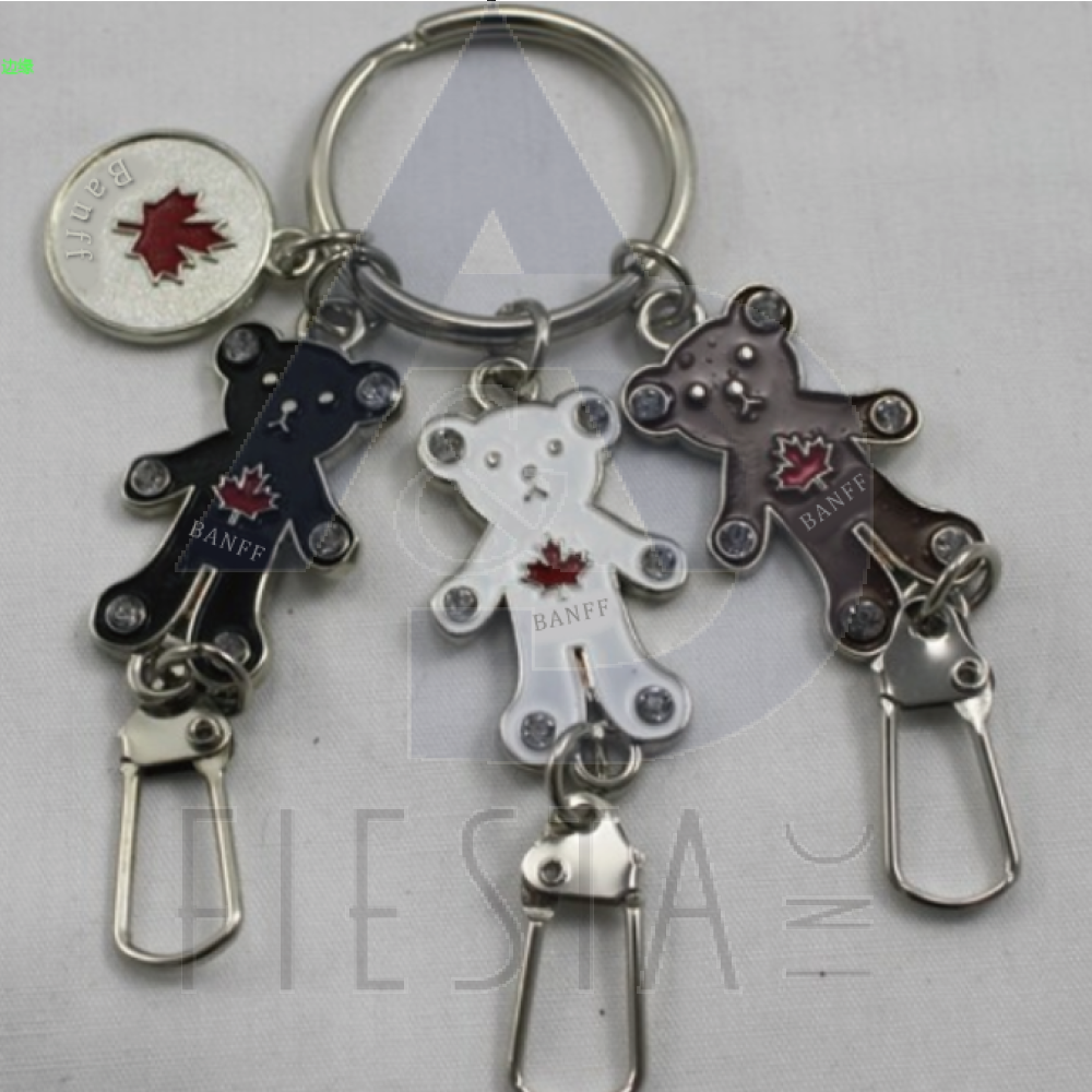 BANFF CANADA TEDDY BEAR CHARMS WITH CLIPS KEY CHAIN 